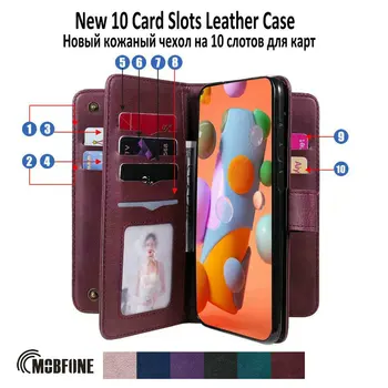 10 Слотов для карт памяти для iphone 14 Pro Max iPhone13 Mini Кожаный чехол в стиле ретро, бумажник-книжка, откидная крышка для iphone 14 PLUS, сумки для телефонов