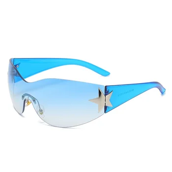 2023 Ретро Модные солнцезащитные очки с круглой звездой для женщин, модные брендовые дизайнерские солнцезащитные очки UV400 Оптом