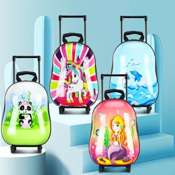 13-Дюймовая мультяшная милая детская тележка, школьная сумка, Дорожный чемодан на колесиках, рюкзак для мальчика и девочки, Бесплатная доставка
