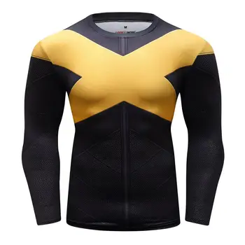 Футболки с 3D-принтом X-Men Dark Phoenix, мужская компрессионная рубашка, косплей костюм Капитана Американца, Топы с длинными рукавами для мужчин