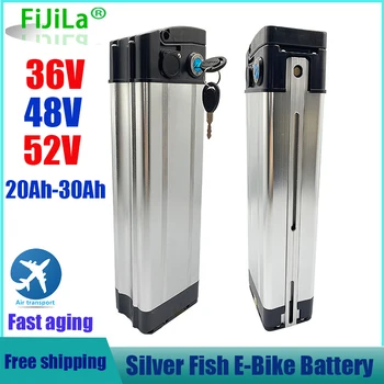 36V 20AH 30AH Silver Fish Lithium Ebike Bateria Akku 500W 48V 52v 20AH 30AH Литий-ионный электровелосипед 48V 18650 Аккумуляторная батарея