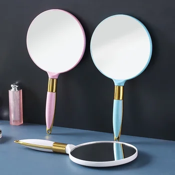 Зеркало для макияжа в европейском стиле, высококачественное портативное косметическое зеркало высокого класса с ретро-рисунком, женский инструмент для ухода за кожей