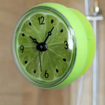 Настенные часы для ванной комнаты кухонные водонепроницаемые фрукты лимон присоска холодильник