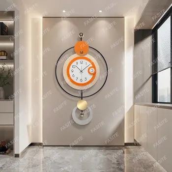 Настенные часы для гостиной, модные Простые современные часы с индивидуальностью, Креативный свет, Роскошное украшение, Настенные часы, Круглые художественные часы