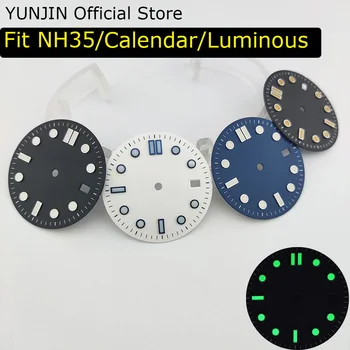 детали для Вставки Циферблата 31 мм для Часов NH35 Автоматический Механический Механизм для Часов Зеленые Светящиеся Аксессуары