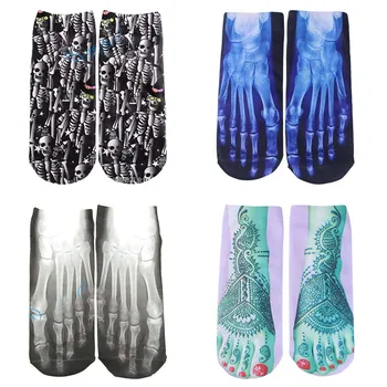 Женские забавные носки, новый модный тренд, серия 3D цифровой печати Foot Bone, Персонализированные забавные оригинальные Универсальные женские носки Z112