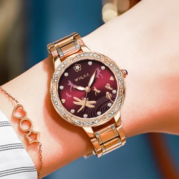 Женские модные часы из розового золота 2023, креативные женские наручные часы, стильные кварцевые часы Desgin из нержавеющей стали для женщин reloj