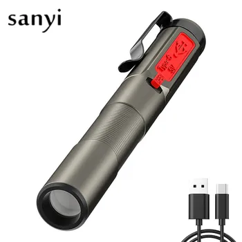 Светодиодный фонарик, мини-ручка, медицинская удобная ручка, 2 цвета, белый / теплый, встроенный аккумулятор TYPE-C, USB-перезаряжаемая светодиодная лампа
