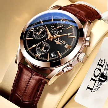 LIGE Большие Модные военные часы для мужчин, роскошные Оригинальные спортивные часы с хронографом, Водонепроницаемые кварцевые часы, Цифровые наручные часы