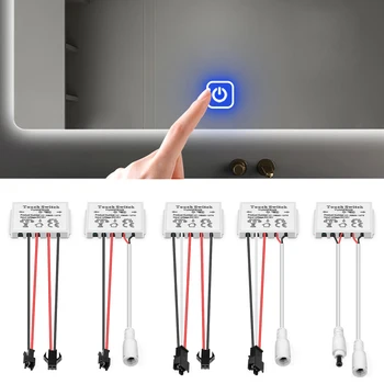 Сенсорный Переключатель 12V 5A 60W LED Smart Single Key Mirror Light Switch Сенсорный Диммер Для Зеркала В Ванной комнате