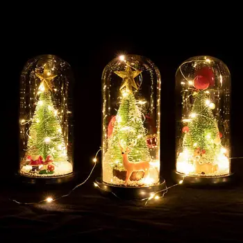 Искусственная Рождественская Елка Милая Очаровательная Пластиковая Рождественская Елка со Стеклянным куполом с подсветкой Зимние Поделки