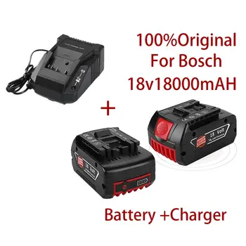 100% Оригинальная Аккумуляторная батарея 18V18000mAh Для Bosch 18V18.0Ah Резервного Копирования Портативной Замены BAT609 С Индикаторной Лампочкой + Зарядное устройство 3A