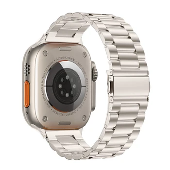 Ремешок из нержавеющей Стали Для Apple Watch Band 49 мм смарт-часы Металлический Браслет iwatch 7 6 5 4 3 SE Ultra 8 45 мм 41 мм 38 мм 40 мм 44 мм