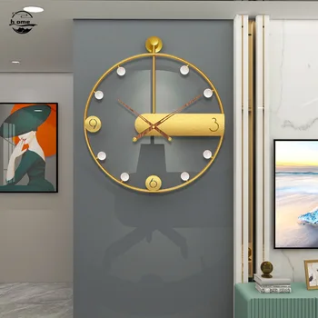 Круглые минималистичные испанские настенные часы, металлические часы для домашней гостиной, ресторан, кухня, художественные Декоративные настенные часы, подвесные часы
