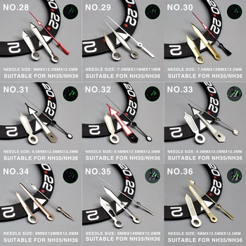Часы NH35 Ручная модификация механических часов Аксессуары для дайвинга Стрелки Abalone SKX007 Подходят для механизма NH36 NH35