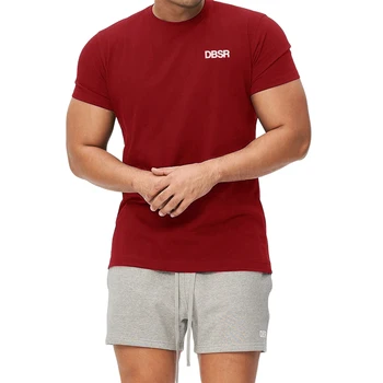Высококачественная мужская футболка для бега из полиэстера, Быстросохнущая футболка для фитнеса, Одежда для тренировок, Топы для спортзала, Легкая