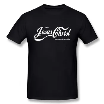 Наслаждайтесь Иисусом Христом, настоящим королем, христианской забавной футболкой с изображением молитвы веры, модной новой хлопковой футболкой в стиле харадзюку с коротким рукавом