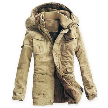 Новая зимняя куртка, мужские повседневные толстые бархатные теплые куртки, мужские парки, хлопковая военная армейская куртка с капюшоном, мужской длинный тренч 5XL