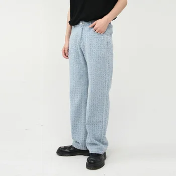 Бесплатная доставка 2022 Мужские осенне-зимние новые прямые джинсы со средней талией, простые модные повседневные брюки