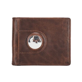 Мужской кожаный тонкий кошелек RFID Casual Money Case Мужские кошельки, совместимые с держателем Airtag, кредитной картой, маленьким кошельком, карманом для монет
