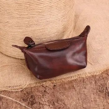 4 Цвета Ретро портмоне из натуральной кожи Унисекс Многофункциональная сумка для хранения портмоне для монет