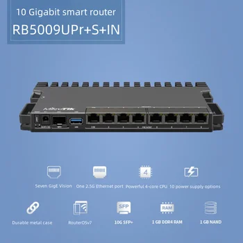 Подходит для 10-гигабитного 9-портового Интеллектуального маршрутизатора с проводным источником питания POE корпоративного класса MikroTik RB5009UPr + S+IN 48V