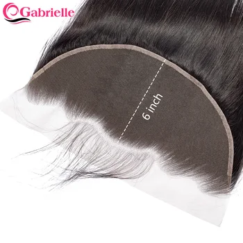 Gabrielle 13x6 Кружевная застежка спереди, только бразильские прямые кружевные накладки, предварительно выщипанные волосы Remy натурального цвета.