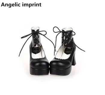 Ангельский отпечаток, новая женская обувь для косплея mori girl lolita, женские туфли-лодочки на высоком каблуке, женское платье принцессы, вечерние туфли на платформе 33-47