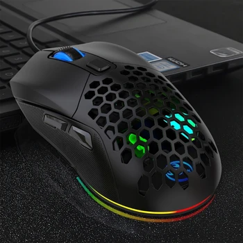 Игровая мышь RGB, проводная со съемной задней крышкой, с подсветкой, Регулируемое значение DPI до 7200