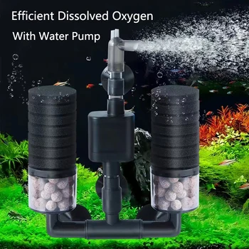 Черный Аквариумный фильтр с насосом для аквариума, Воздушный насос, Скиммер, Биохимический Губчатый фильтр, Аквариумные Биофильтры Filtro Aquario