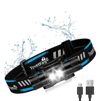 Trustfire H5R Светодиодный налобный фонарь 18650 аккумулятор USB Перезаряжаемая фара 600лм с двумя головными фонарями Фонарь для рыбалки охотничьего лагеря