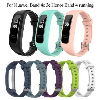 Силиконовый сменный ремешок для часов Huawei Band 4e 3e Honor Band 4 для бега Силиконовый ремешок для смарт-часов Браслет Ремешок