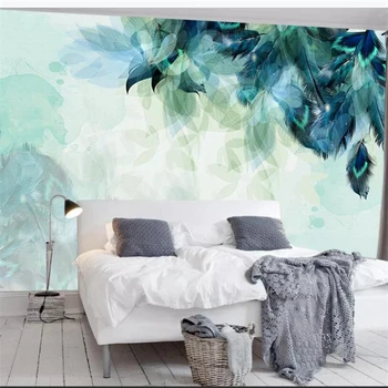 wellyu papel de parede, индивидуальные большие фрески, модные украшения для дома, ручная роспись, обои из перьев в скандинавском минималистичном стиле