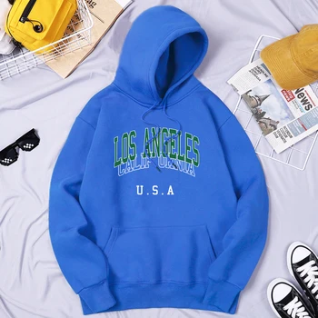 Лос-Анджелес, Калифорния, США, Мужские топы с надписью City Letter 
 
Винтажная качественная толстовка с капюшоном в стиле хип-хоп, спортивная Свободная мужская одежда