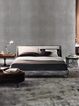 Минималистский итальянский стиль, легкая роскошная кровать, простая бытовая кровать для спальни, вилла для небольшой семьи, модельный номер, двуспальная кровать