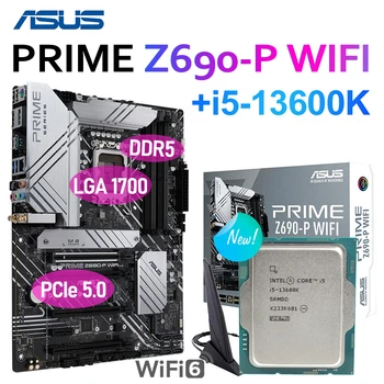 Процессор LGA 1700 Intel Core i5 13600K Kit Материнская плата ASUS PRIME Z690 P WIFI DDR5 Настольная ATX Офисная Материнская плата Костюм PCIE 5.0 128G