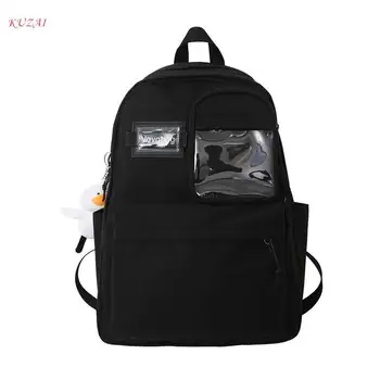 2023 Черный школьный рюкзак, женский нейлоновый рюкзак, Женский Корейский рюкзак, повседневные противоугонные дорожные рюкзаки, рюкзак для колледжа для девочек
