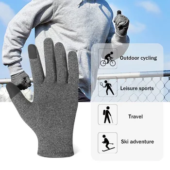Вязаные перчатки Мужские перчатки с полной компрессией с сенсорным экраном, утепленные Зимние Теплые шерстяные Кашемировые однотонные деловые перчатки с варежками
