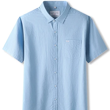 8XL Летняя распродажа мужских рубашек из 100% хлопка больших размеров, мужская рубашка с короткими рукавами, мужская свободная повседневная рубашка в полоску Оверсайз Camisa FC
