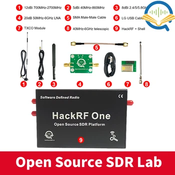 Комплект демонстрационной платы программно определяемой радиоплатформы HackRF One с частотой от 1 МГц до 6 ГГц