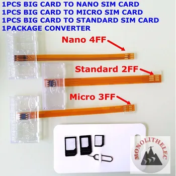 конвертер big smartcard в nano sim usim карту micro sim карту стандартную sim usim карту 2FF 3FF 4FF адаптер конвертер