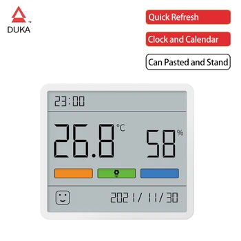 Цифровой датчик температуры и влажности DUKA, счетчик, часы, Календарь, детская комната, ЖК-экран, электронный термометр, термометр