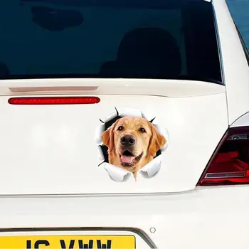 Забавная наклейка на автомобиль, собака, кошка, щенок, царапины, краска, Мультяшная имитация двери, наклейка на корпус.