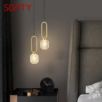 Современный латунный подвесной светильник SOFITY, светодиодный подвесной светильник из золотой меди, Креативный декоративный светильник для дома, гостиной, спальни