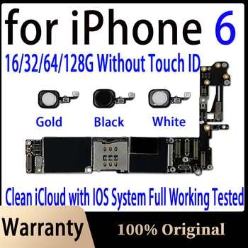 для iPhone 6 (4,7 дюйма) Материнская плата с отпечатком пальца Touch ID iOS 4G Lte 16 / 32 / 64 / Тест оригинальной материнской платы 128 ГБ