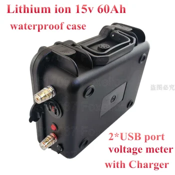 Литиевая 15v 60ah литиевая аккумуляторная батарея 14,8 v 4s li-ion 16v 60ah 50ah для портативной внешней камеры вспышка Солнечной Энергии чемодан USB