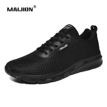 Легкая мужская спортивная обувь на открытом воздухе, черные нескользящие кроссовки для бега, сетчатые дышащие удобные кроссовки для занятий фитнесом в тренажерном зале