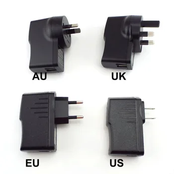 Порт переменного тока-USB Источник питания постоянного тока 5V 1A 1000ma 2A 3A Адаптер Зарядное устройство типа A Для зарядки светодиодных лент, штепсельная вилка США ЕС
