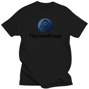 Мужская футболка с логотипом Thyssenkrupp, классические футболки с принтом Cutton.
